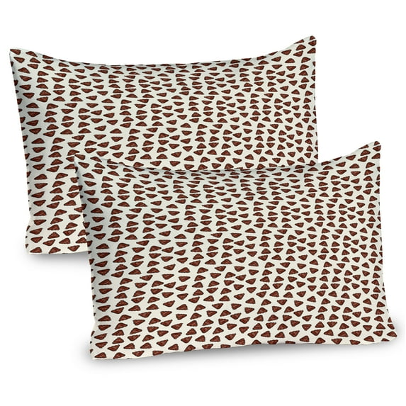 Pile of Poo Pillow Sham Set of 2, Continuous Style Funny Cartoon Design Illustration Pattern Kawaii Print, Quality Microfiber Bedding Item for All Seasons, 26" x 20", Ivory Dark Rust, by Ambesonne