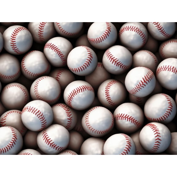 Pile of Baseballs Pattern Edible Image Cake Topper for Half Sheet Cake, by Tnct. (1 Count)