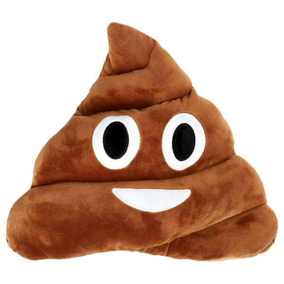 Pile of Poo Emoji Throw Pillow - Poop 💩 Stuffed Plush Toy (14 x 3.5 x 12 inches)