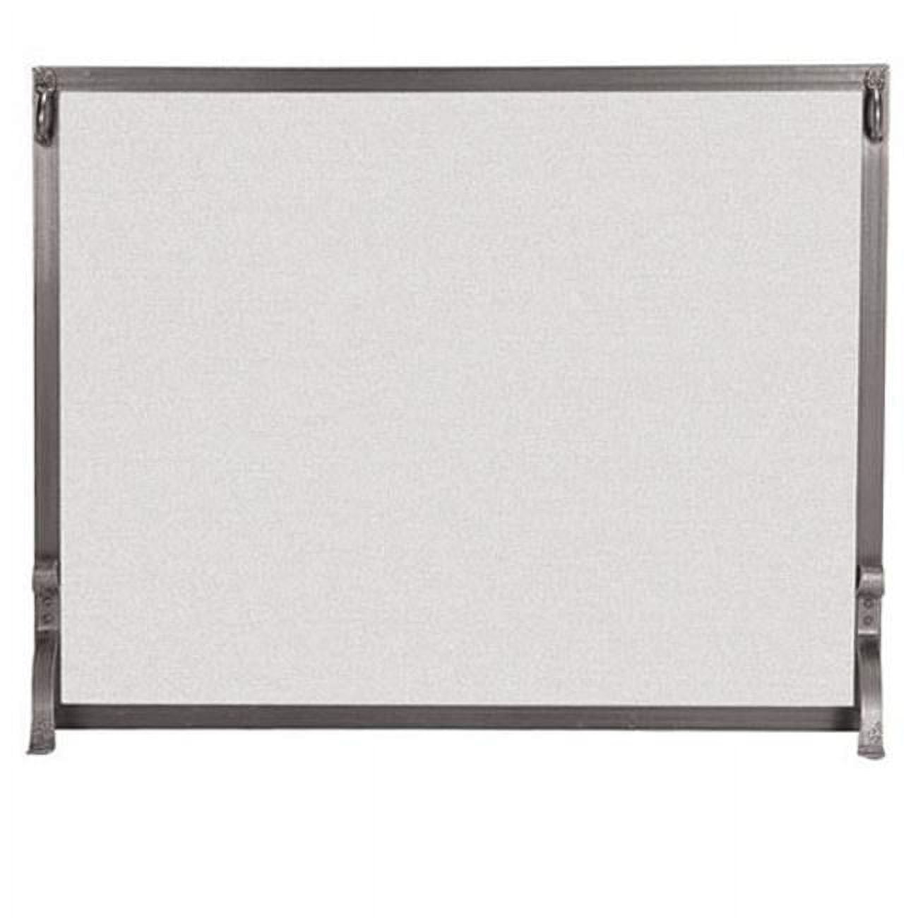 Matte Black Forged Iron Single Panel Fireplace Screen