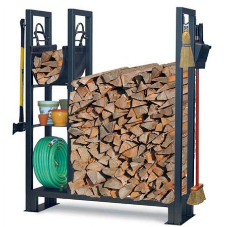 Pilgrim Utility Outdoor Wood Rack With Shelves