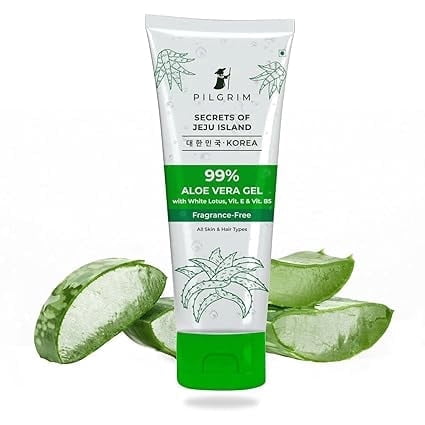 Pilgrim 99% Pure Aloe Vera Gel with Vitamin E and B5 | Natural Hydrating Pure Aloe Vera for Hydrating and Soothing Skincare| Fragrance Free I For Women and Men | 6.76 Oz (200ml)