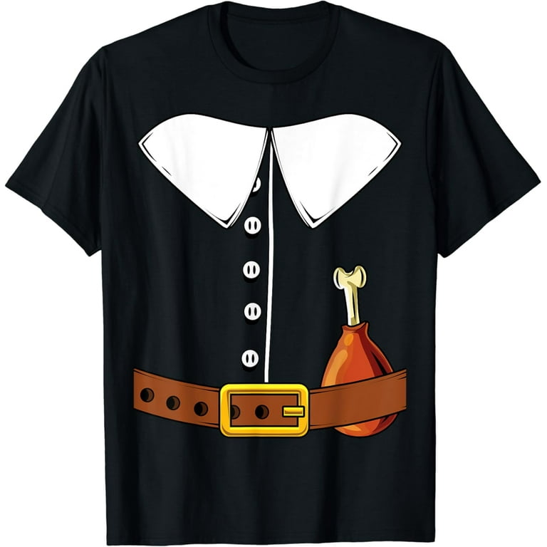 Pilgrim Costume Hat Colonist Thanksgiving Turkey Day Gift T-Shirt Pilgrim Costume Hat Colonist Thanksgiving Turkey Day Gift T-Shirt
