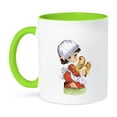 thumbnail image 1 of Pilgrim Girl Holding Chicken , 15oz Two-Tone Green Mug, 1 of 7
