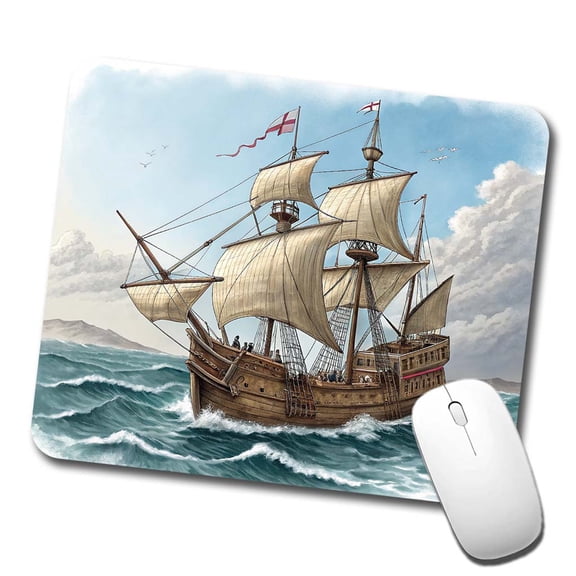 Pilgrim Mayflower 1620 Voyage Mouse Pad Low Profile Gaming Mat