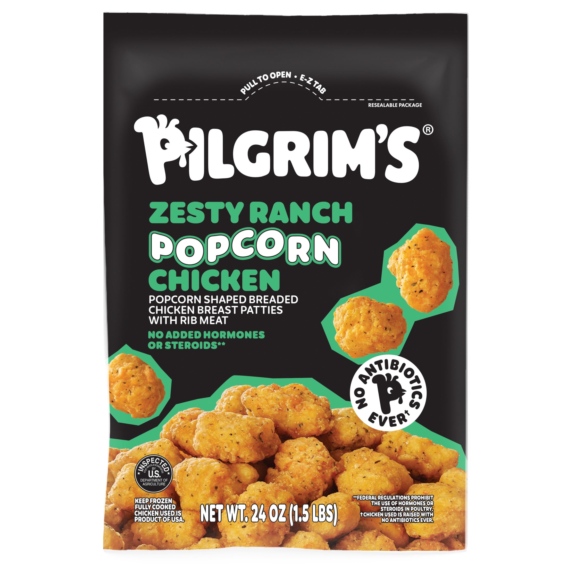 Pilgrim's Fully Cooked Zesty Ranch Popcorn Chicken Shaped Breaded