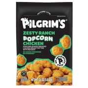 Pilgrim's Fully Cooked Zesty Ranch Popcorn Chicken Shaped Breaded Chicken Breast Patties With Rib Meat 1.5 Lb, 11G Of Protein, Serving Size 7 Pieces