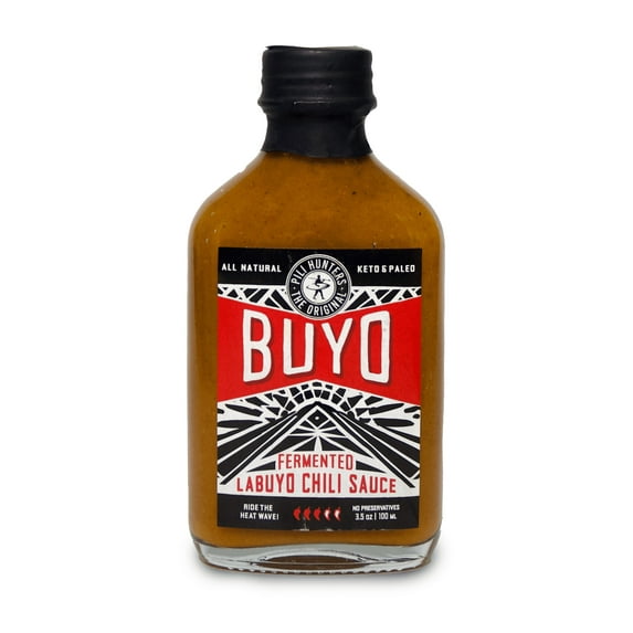 Pili Hunters Labuyo Fermented Hot Chili Sauce - Keto, Paleo & Vegan - Gluten Free - Unique Philippines Flavor - Heat Wave For Your Foods - Low Carb Sauce - Multi-Layered Flavor - 100 ML Bottle