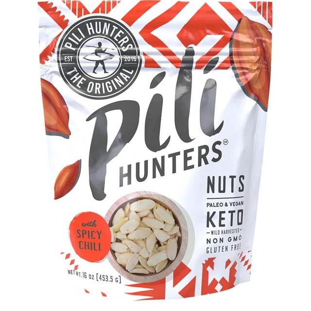 Pili Hunters Spicy Chili Sprouted Pili Nuts Keto Paleo Vegan Snacks