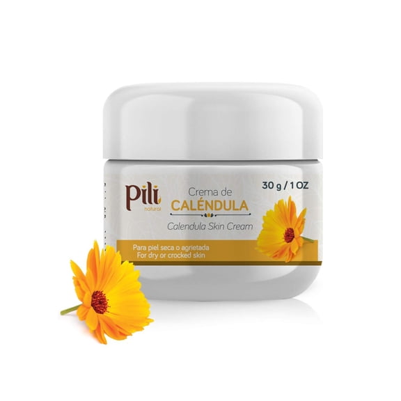 Pili Natural Calendula Cream - Moisturizing Cream for Rough, Dry, or Chapped Skin - Crema de Calendula (1 oz /Unit)