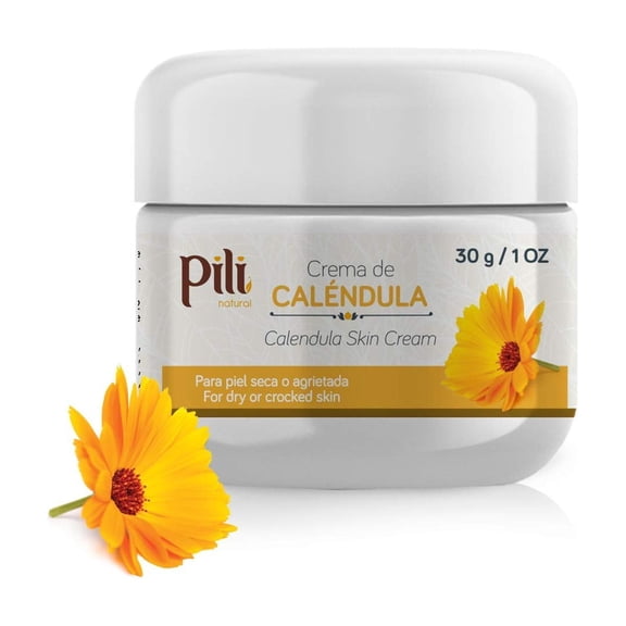 Pili Natural Calendula Cream - Moisturizing Cream for Rough, Dry, or Chapped Skin - Crema de Calendula (1 oz /Unit)