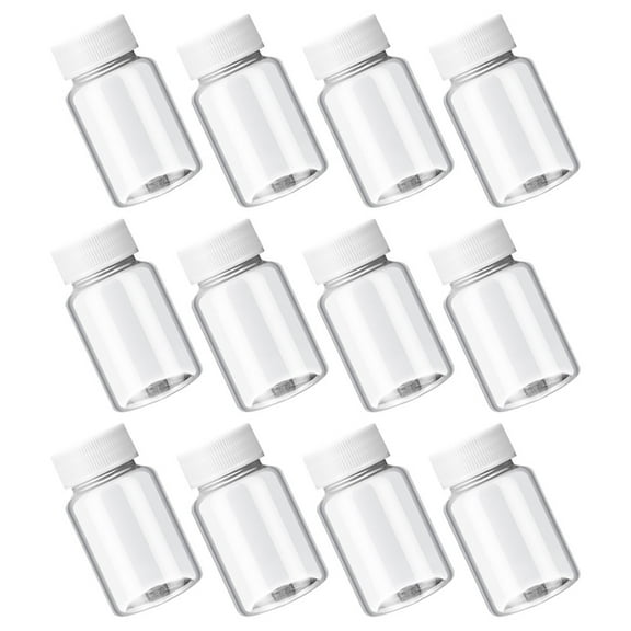 12 Pcs Small Plastic Pill Bottles with Caps, Travel Size Storage Containers for Pills and Vitamins