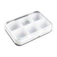 thumbnail image 1 of Pill Box Organizer 6 Compartment Frosted Plastic Compact for Travel and Purses, 1 of 6