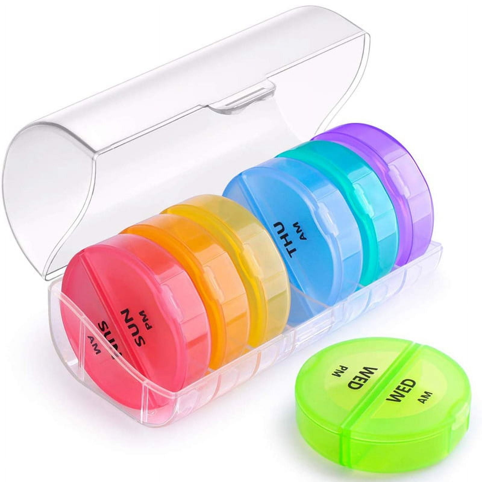 Travel Pill Box Medication Reminder Portable Pill Box Medicine Storage Holder  Case Container with Clip 