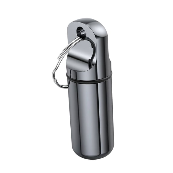 Pill Case Keychain Aluminum Alloy Mini Metal Medicine Box Waterproof Sealed Container for Travel and Outdoor Activities to Keep Medications Dry Daily