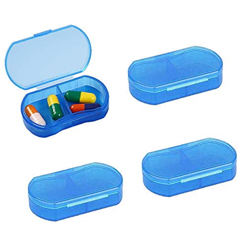 Pill Case Organizer Pocket Small Pill Holder, Daily AM & PM containers,  Medicine Holder, Ideal for Medication, Vitamin, Supplement, Perfect for