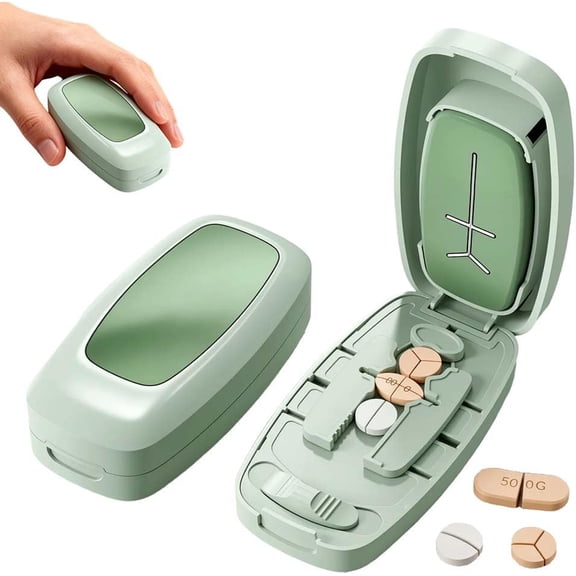 Pill Cutter, 2026 New 1/2 1/4 Pill Cutter Splitter for Small and Tiny Pills, Accurate Centering Alignment Device for Multiple Pills, Pill Taker Household Gadgets (Green)