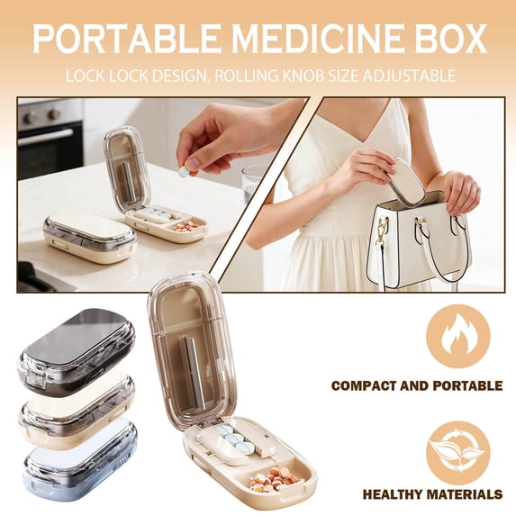 Pill Cutter, Caketotu Professional Portable Pill Cutter Splitter for Small and Tiny Pills, 1/2 Cutter with Stainless Steel Blades and Storage Box (1/3)