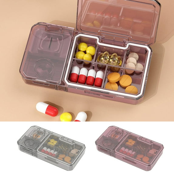 Pill Cutter - Medicine Storage Compartment Box 3 in 1 Tablet Cutter Splitter Divider Outdoor Pill Crusher