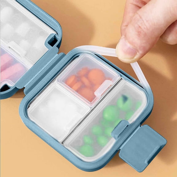 Pill Cutter and Splitter, Portable Tablet Divider Box with Built-in Dispenser, Compact Travel Pill Case for Daily Medication Management, Outdoor Camping and Home Use