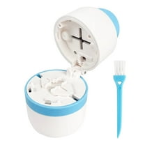 Pill Cutter Splitter for Small and Tiny Pills, Pill Cutter 1/4, Accurately Cuts Multiple Pills - Easy Open Snap Button, Pill Splitter with Stainless Steel Cross Blade and Storage Bin, 2.0x3.2"
