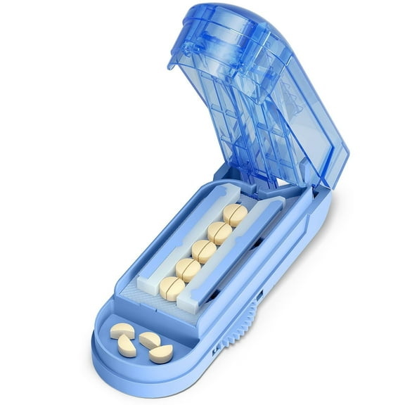 Pill Cutter Splitter for Cutting Multiple Pills, Bug Hull Adjustable Pill Cutter Splitter for Small and Tiny Pills, Blue