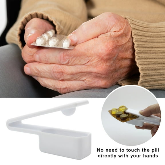 Pill Dispenser Portable Pill Taker with Storage Compartment Convenient Pill Popper Tool for Home Hospital