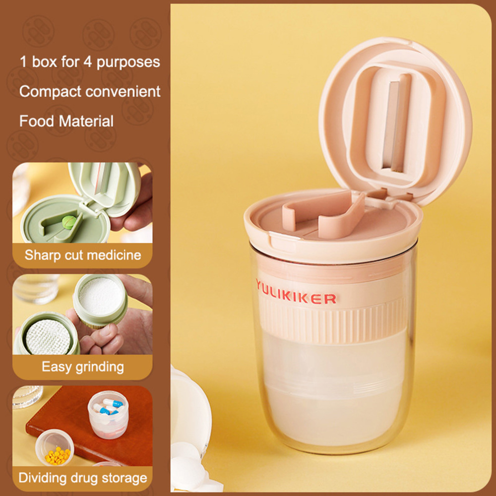 Pill Grinder Medicines Box Four in One Household Pill Grinder for Daily