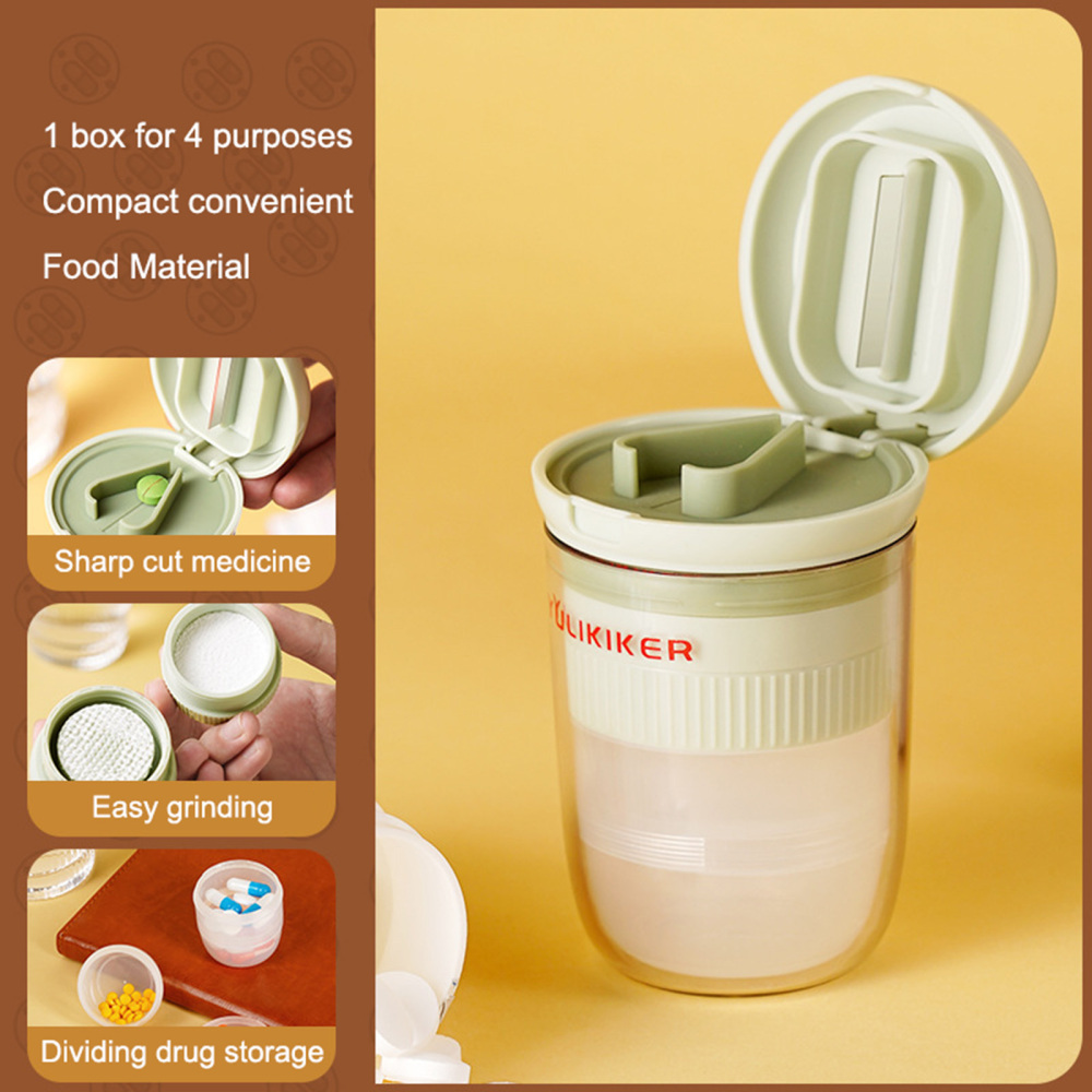 Pill Grinder Medicines Box Four in One Household Pill Grinder for Daily