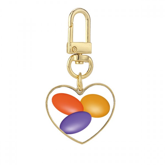 Pill Illustration Health Care Products Pattern Gold Heart Keychain Metal Keyring Holder
