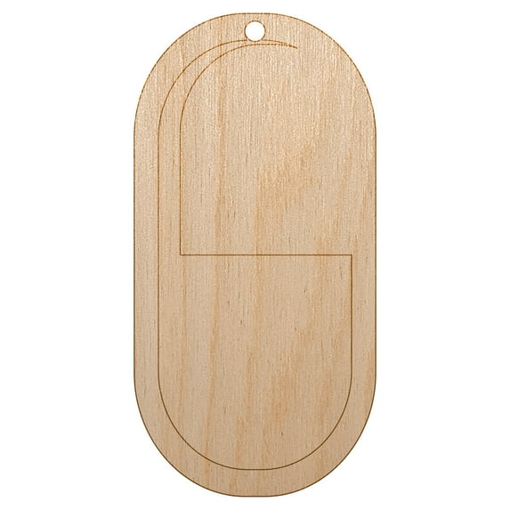 Pill Medicine Wood Holiday Christmas Tree Ornament Unfinished DIY Pre-Drilled Craft