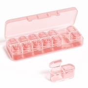 Pill Organizer 2 Times a Day, 7 Day Pill Box AM PM, Weekly Daily Medicine Organizer for Travel, Medication Container for Vitamins & Supplements (Light Pink)
