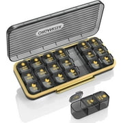 Pill Organizer 3 Times A Day, 7-Day Pill Box 3 Times A Day - YSTDHL Weekly Medicine Box Organizer, 7 Detachable Portable Daily Pill Container Dispenser Case for Vitamins Fish Oils Supplements, Green