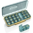 thumbnail image 1 of Pill Organizer 3 Times A Day, 7-Day Pill Box 3 Times A Day - YSTDHL Weekly Medicine Box Organizer, 7 Detachable Portable Daily Pill Container Dispenser Case for Vitamins Fish Oils Supplements, Green, 1 of 7
