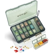 Pill Organizer 3 Times A Day, 7 Day Pill Box 3x A Day Weekly Medicine Box Organizer with 7 Separate Containers, Portable Daily Pill Case for Vitamin Fish Oil Supplement
