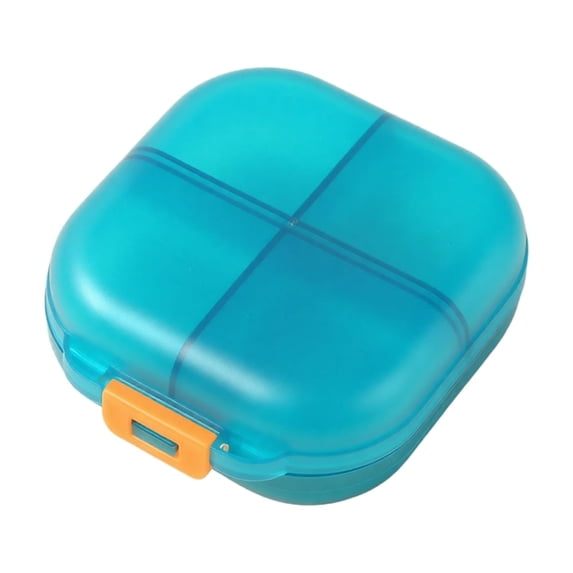 Pill Organizer 4 Compartment Plastic Portable Case for Travel Daily Use