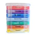 thumbnail image 1 of Pill Organizer 7 Day 2 Times A Day German Labeled Stackable Portable for Travel, 1 of 9