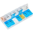 thumbnail image 1 of Pill Organizer 7 Day, Pill Box 2 Times a Day AM PM Pill Case, Weekly Pill Container Portable Travel Medicine Box for Vitamins and Supplements (Blue-White), 1 of 5