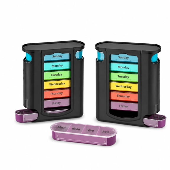 Pill Organizer, 7 Day Weekly Pill Box with Daily Compartments, Medicine Pill Organizer Case for Vitamins and Supplements, Travel Pill Organizer for Home and Travel