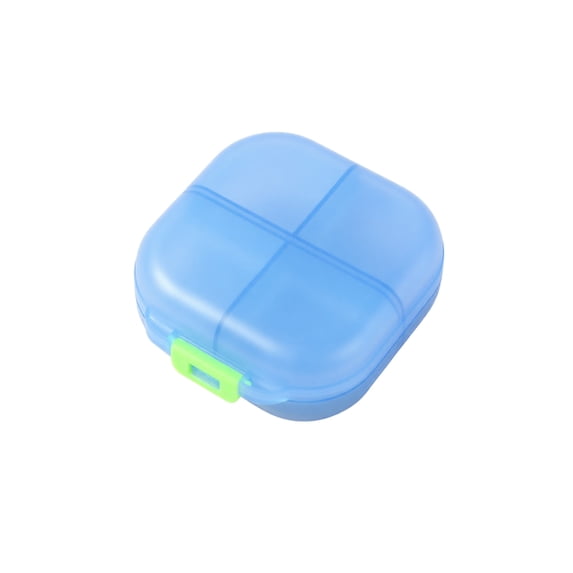 Pill Organizer Blue 8 Compartment Portable Compact for Travel and Daily Use