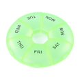thumbnail image 1 of Pill Organizer, Green Round 7 Compartments Weekly Portable Pill Case, 1 Pack Compact 3.5 Inch Travel Pill Holder, for Daily Medication Vitamin Supplement Storage Outdoor Pocket Purse Carry, 1 of 5