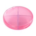 thumbnail image 1 of Pill Organizer Round Translucent Plastic 4 Compartment Pink Daily Storage for Travel, 1 of 7