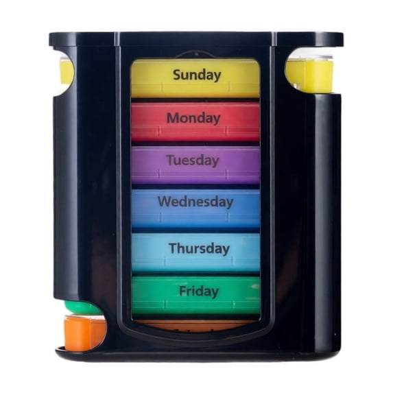 Pill Organizer Weekly 7 Day 28 Compartment Portable Stackable for Daily and Travel Use