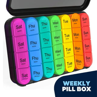Lewis N. Clark Day Night Pill Organizer Travel Folding Planner Vitamin Container
