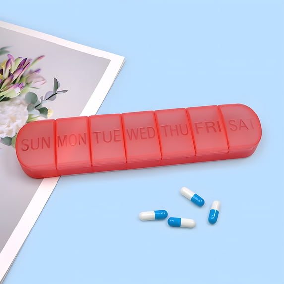 Pill Organizer Weekly Pill Organizer 4 Times a Day, 7 Day Pill Box Portable for Travel, Fish Oils, Vitamins, Medication Containers