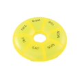 thumbnail image 1 of Pill Organizer, Yellow Round 7 Day Weekly Portable Medicine Case, 1 Pack 7 Compartments Travel Daily Pill Reminder with Date Markings, for Vitamins Fish Oil Supplements Medication Storage While Home, 1 of 5