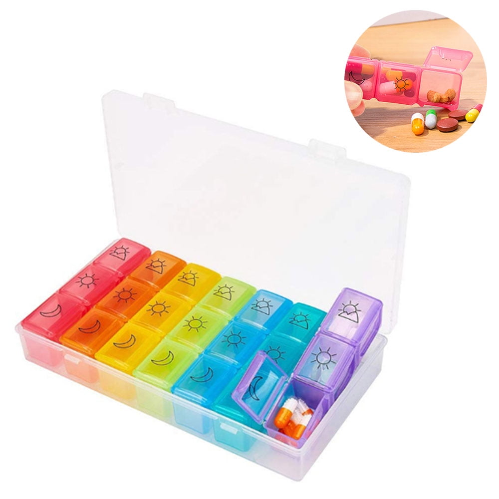Pill Organizers Large Pill Organizer with 7 Day Compartments for
