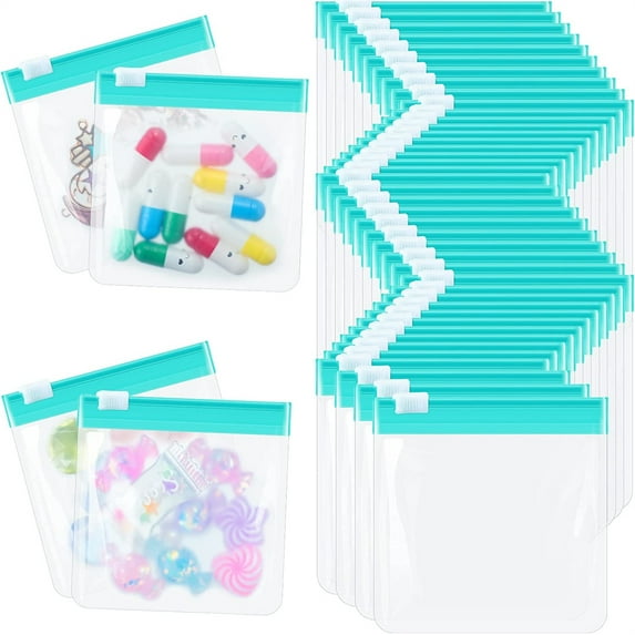 Pill Pouch Bags 10 Packs -Happon Pill Bags 12mil Thick 3 x 2.75 Inch Transparent Pill Baggies Reusable Drug Bags Seal Zipper Pill Pouches for Travel Medicine Organizer, Jewelry, Small Craft Pieces