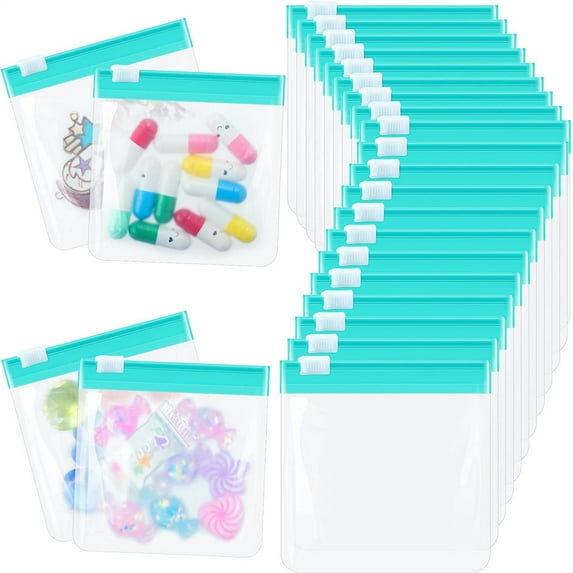Pill Pouch Bags Zippered Pill Pouch Reusable Pill Baggies Clear Plastic Pill Bags Self Sealing Travel Medicine Organizer Storage with Slide Lock for Cod Liver Oil, Pills and Small Items (10 Pieces)