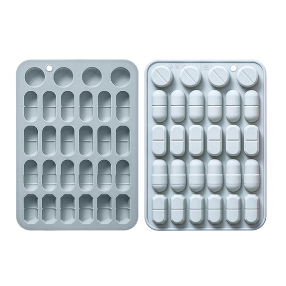 Pill Shape Silicone Mold 28 Cavity Tablet Candy Fondant Chocolate Jelly Ice Tray for Baking Crafts